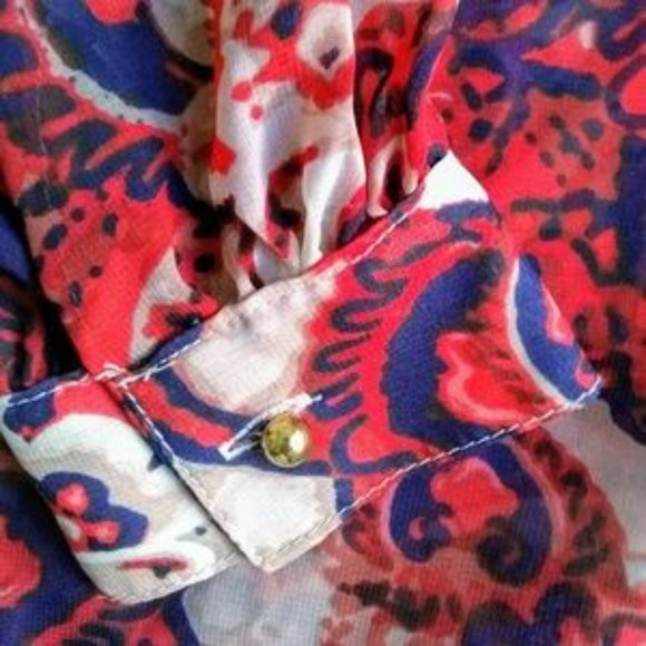 Daisy Fuentes Sheer Boho Peasant Blouse Size XS Might Fit Small - Medium - Picture 6 of 9